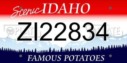 ZI22834 Idaho License Plate