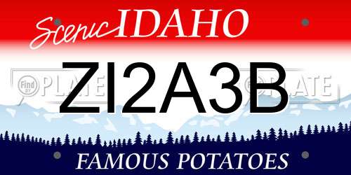 ZI2A3B Idaho License Plate