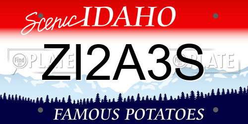 ZI2A3S Idaho License Plate