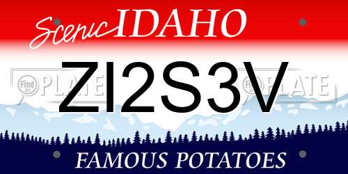 ZI2S3V Idaho License Plate