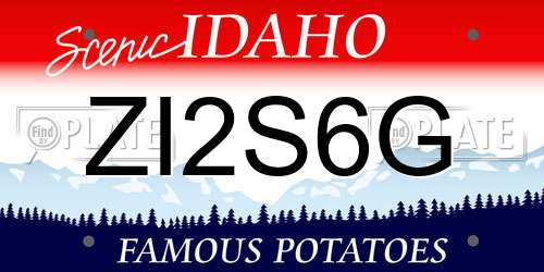 ZI2S6G Idaho License Plate