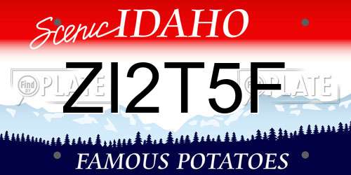 ZI2T5F Idaho License Plate