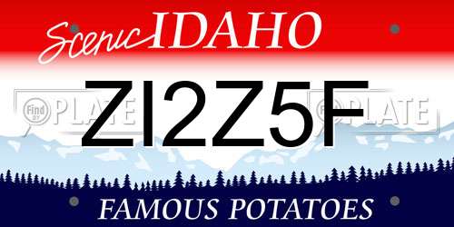 ZI2Z5F Idaho License Plate