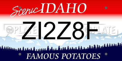 ZI2Z8F Idaho License Plate