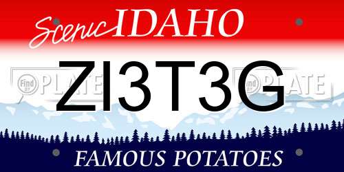 ZI3T3G Idaho License Plate