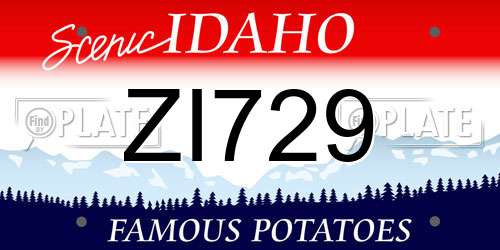 ZI729 Idaho License Plate