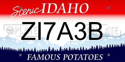 ZI7A3B Idaho License Plate
