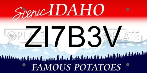 ZI7B3V Idaho License Plate