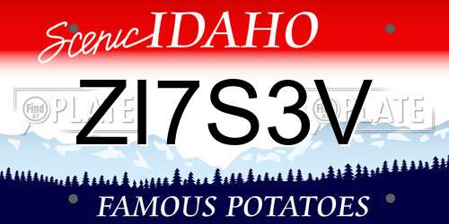 ZI7S3V Idaho License Plate