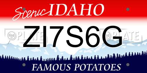 ZI7S6G Idaho License Plate