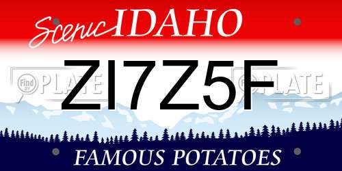 ZI7Z5F Idaho License Plate