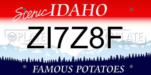 ZI7Z8F Idaho License Plate