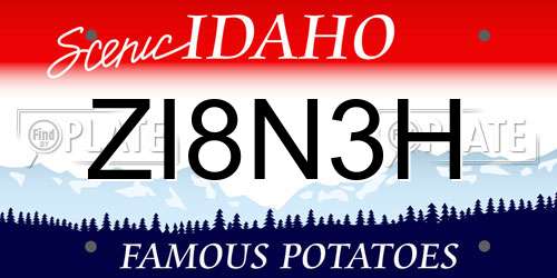ZI8N3H Idaho License Plate