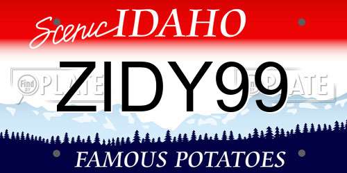 ZIDY99 Idaho License Plate