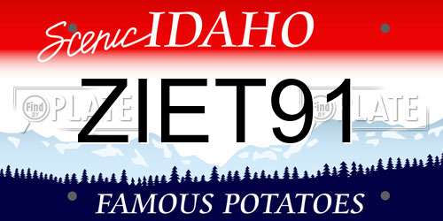 ZIET91 Idaho License Plate