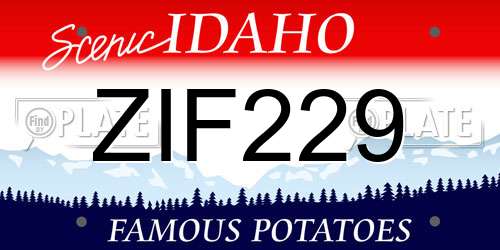 ZIF229 Idaho License Plate