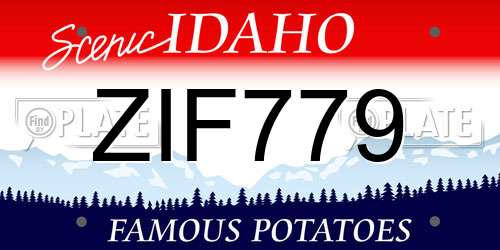 ZIF779 Idaho License Plate