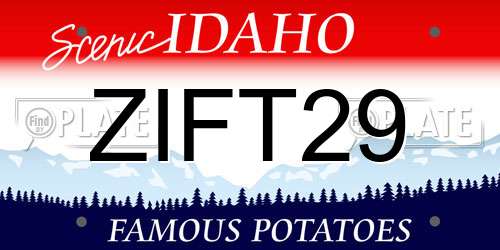 ZIFT29 Idaho License Plate