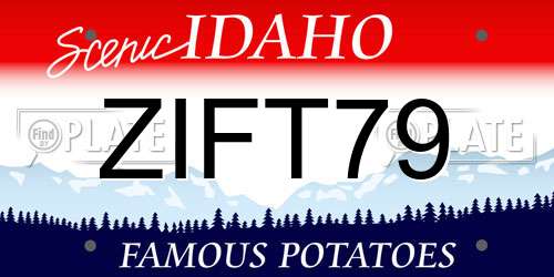 ZIFT79 Idaho License Plate