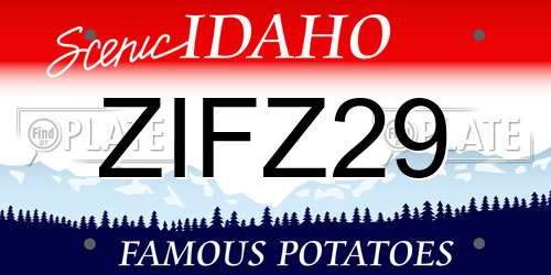 ZIFZ29 Idaho License Plate