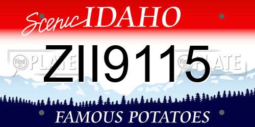 ZII9115 Idaho License Plate