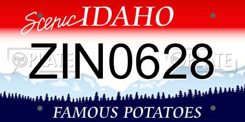 ZIN0628 Idaho License Plate