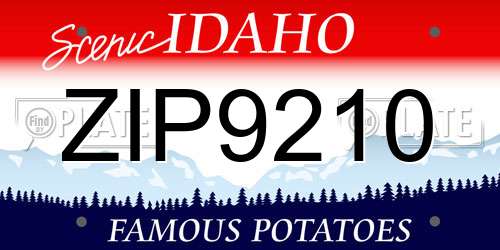 ZIP9210 Idaho License Plate