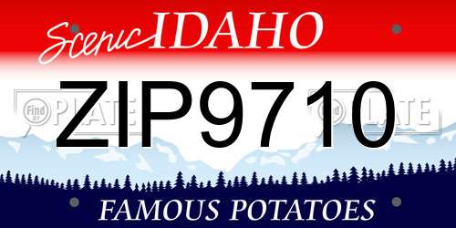 ZIP9710 Idaho License Plate