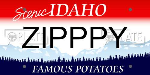 ZIPPPY Idaho License Plate