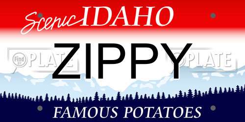 ZIPPY Idaho License Plate