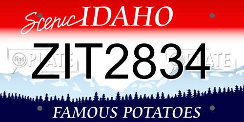 ZIT2834 Idaho License Plate