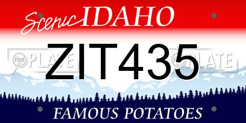 ZIT435 Idaho License Plate