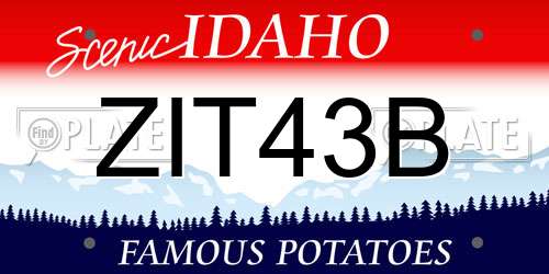 ZIT43B Idaho License Plate