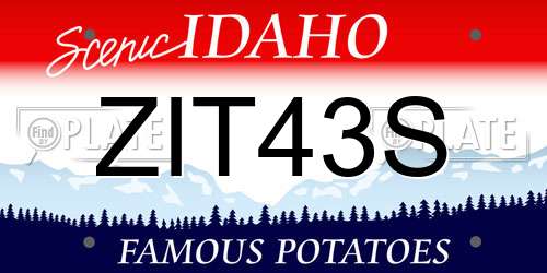 ZIT43S Idaho License Plate