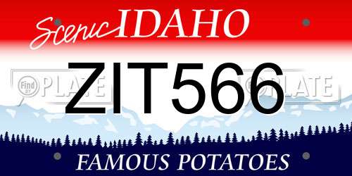 ZIT566 Idaho License Plate