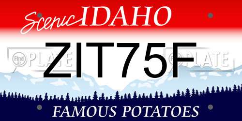 ZIT75F Idaho License Plate