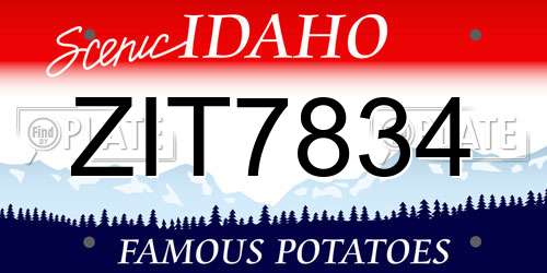 ZIT7834 Idaho License Plate