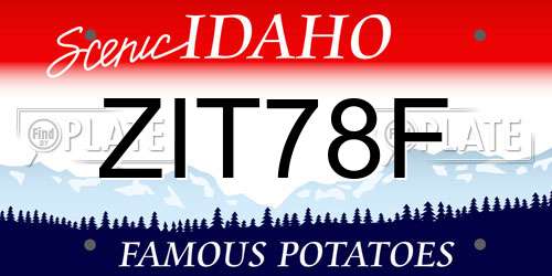 ZIT78F Idaho License Plate
