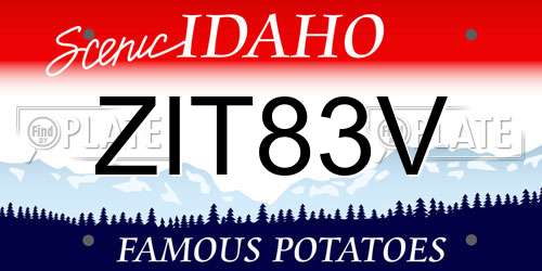 ZIT83V Idaho License Plate