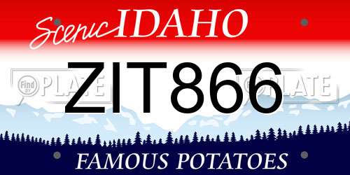 ZIT866 Idaho License Plate