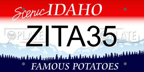 ZITA35 Idaho License Plate