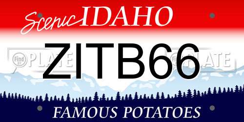 ZITB66 Idaho License Plate