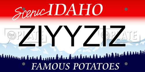 ZIYYZIZ Idaho License Plate