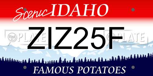 ZIZ25F Idaho License Plate