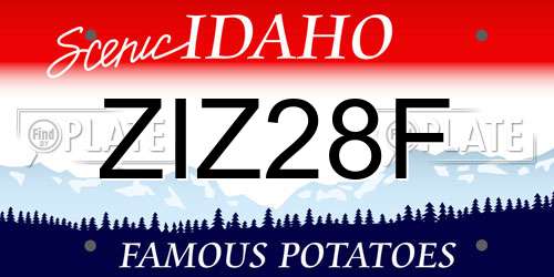 ZIZ28F Idaho License Plate