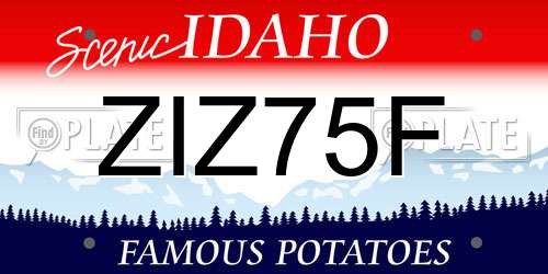 ZIZ75F Idaho License Plate
