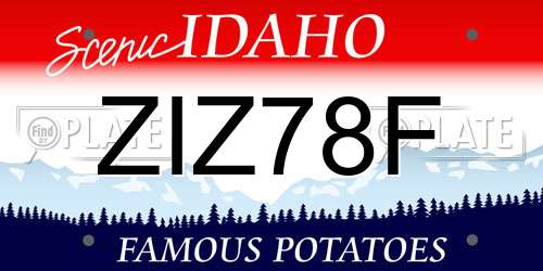 ZIZ78F Idaho License Plate
