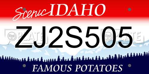 ZJ2S505 Idaho License Plate