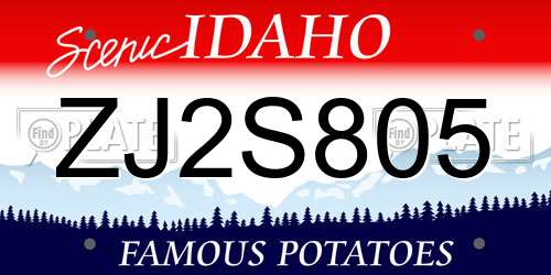 ZJ2S805 Idaho License Plate