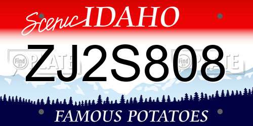 ZJ2S808 Idaho License Plate